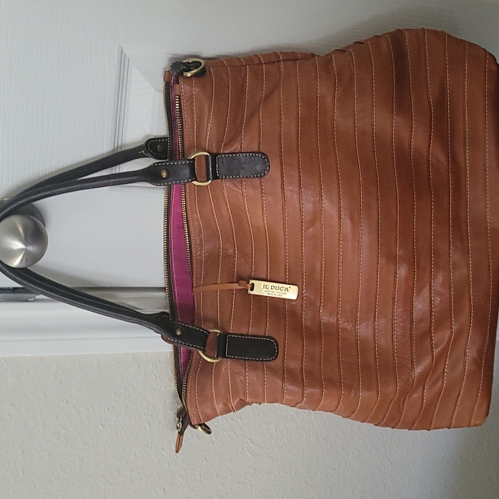 IL DUCA genuine leather large tote bag